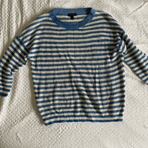 J. Crew Blue and White Striped Sweater